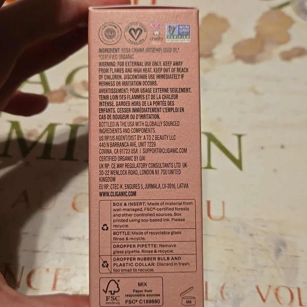 Cliganic Drop Of Luminosity Rosehip Oil - Skin And Hair Oil